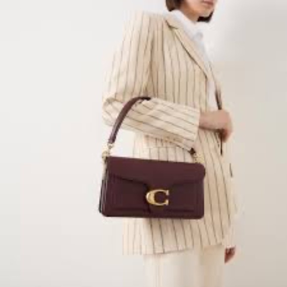 COACH TABBY SHOULDER BAG HANDBAG 26 PEBBLED LEATHER MERLOT - Picture 8 of 10